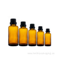 Amber Round Glass Lotion Bottle